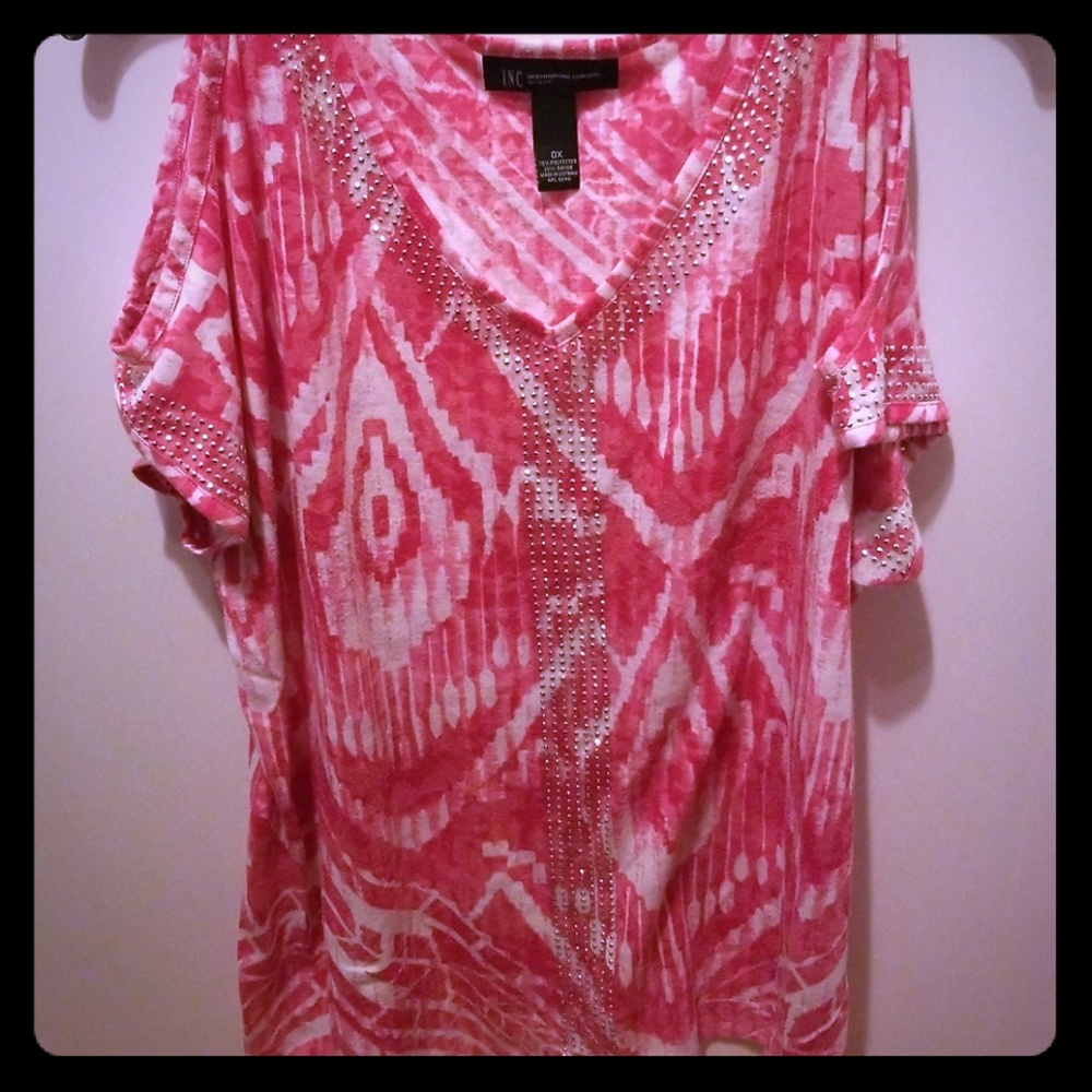 INC Cold Shoulder Top